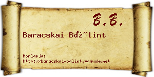 Baracskai Bálint névjegykártya