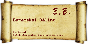 Baracskai Bálint névjegykártya