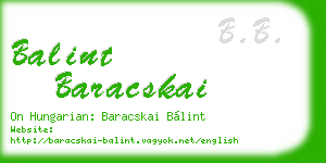 balint baracskai business card